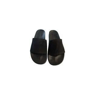 Esprit Black Slide Sandals Women’s Size 8–8.5 Textured Strap Casual Slip-On Shoe